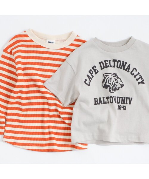 BREEZE(ブリーズ)の「/カレッジ2PセットTシャツ(Tシャツ/カットソー・キッズ・ベージュ/チャコール/レッド/サックスブルー・130/140/150/90/100/110/120)」の5枚目の写真
