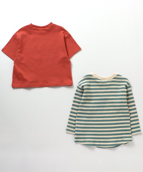 BREEZE(ブリーズ)の「/カレッジ2PセットTシャツ(Tシャツ/カットソー・キッズ・ベージュ/チャコール/レッド/サックスブルー・130/140/150/90/100/110/120)」の14枚目の写真