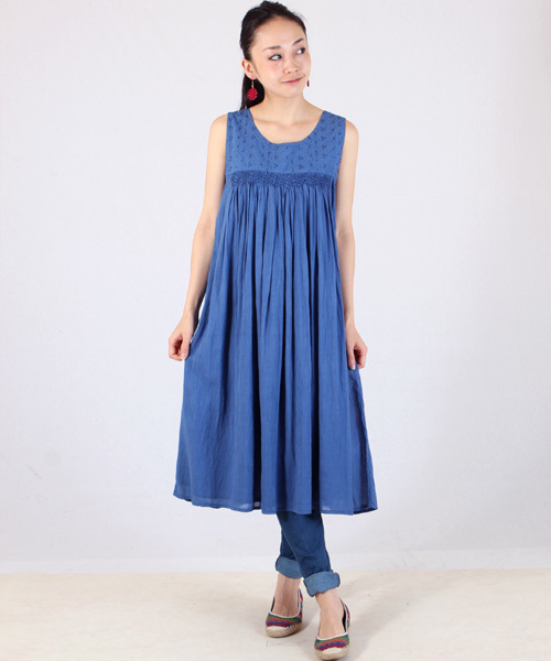 チャイハネ(チャイハネ)の「【チャイハネ】スモーネワンピース(ワンピース・レディース・ブラック/パープル/ホワイト/レッド/イエロー系その他/ライトグリーン/ミント/スカイブルー/ライトピンク/イエロー/ラベンダー/ライトパープル/ブルー/ネイビー/ピンク/サーモンピンク/レモンイエロー/ライトブルー/ブラック×ブラック・FREE)」の8枚目の写真