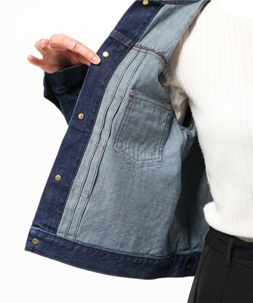 LOUNGEDRESS（ラウンジドレス）の「デニムGジャン（デニムジャケット・レディース・インディゴブルー・ﾌﾘ-）」の9枚目の写真