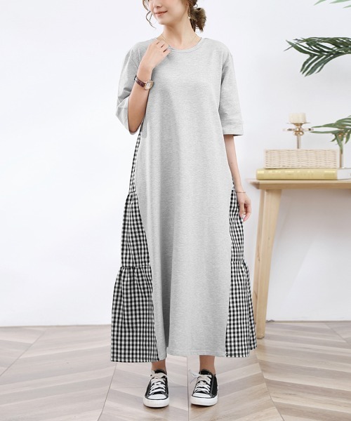 ⭐︎Haru⭐︎！Honfleurバック切り替えワンピース2枚セット STORY 2023年8月号掲載商品］【Lサイズ】ハイウエスト切り替え