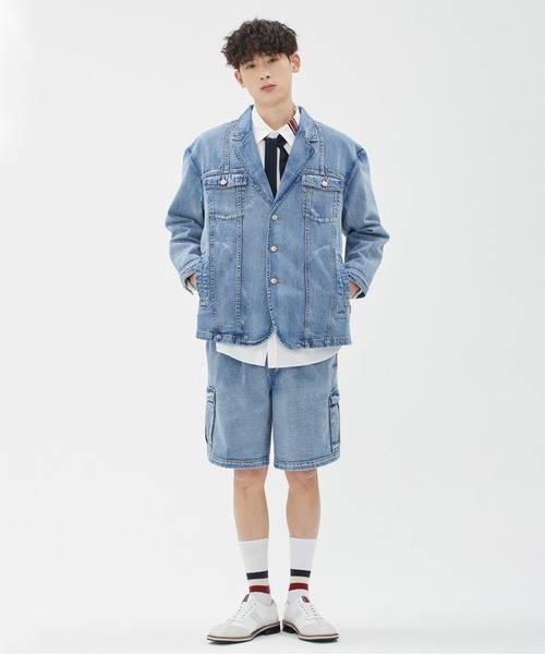 ROMANTIC CROWN（ロマンティッククラウン）の「【ROMANTIC CROWN】DENIM BLAZER / ロマンティッククラウン デニム ブレザー（デニムジャケット・メンズ・ブルー/ブラック・LARGE/SMALL/MEDIUM）」の16枚目の写真