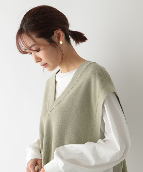 GLOBAL WORK（グローバルワーク）の「サイドベルトベスト/262126（ベスト・レディース・ブラック/アイボリー/グリーン系その他・FREE）」の3枚目の写真