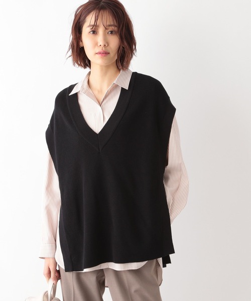 GLOBAL WORK（グローバルワーク）の「サイドベルトベスト/262126（ベスト・レディース・ブラック/アイボリー/グリーン系その他・FREE）」の2枚目の写真