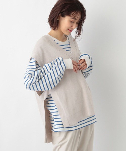 GLOBAL WORK（グローバルワーク）の「サイドベルトベスト/262126（ベスト・レディース・ブラック/アイボリー/グリーン系その他・FREE）」の7枚目の写真