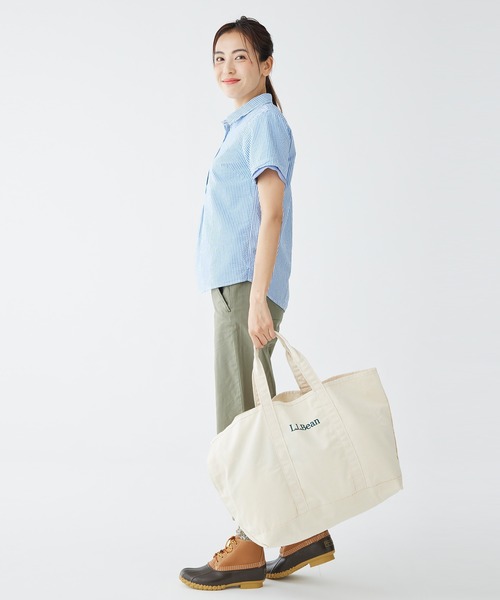 L.L.Bean(エルエルビーン)の「バケーションランド・シアサッカー・シャツ、ポップオーバー 半袖 ストライプ ジャパン・フィット(シャツ/ブラウス・レディース・ブルー系/ホワイト/インディゴブルー/ターコイズブルー/ピンク・LARGE/SMALL/X-LARGE/MEDIUM/X-SMALL)」の10枚目の写真
