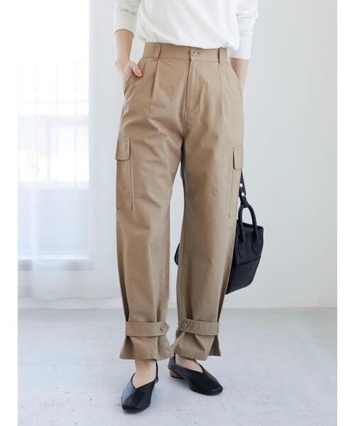 Green　Parks（グリーンパークス）の「リップストップワークパンツ＊（その他パンツ・レディース・ベージュ/カーキ・M/L）」の3枚目の写真