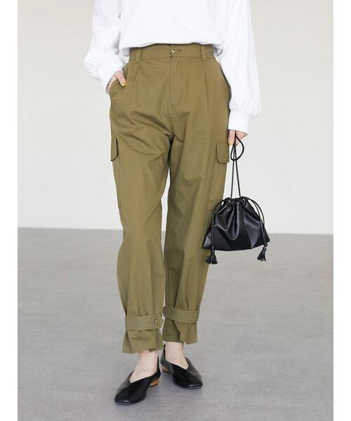 Green　Parks（グリーンパークス）の「リップストップワークパンツ＊（その他パンツ・レディース・ベージュ/カーキ・M/L）」の4枚目の写真