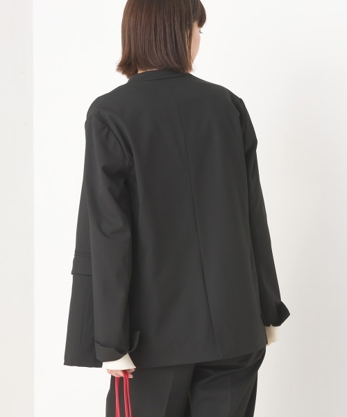 OMNES（オムネス）の「TRストレッチ ノーカラージャケット（ノーカラージャケット・レディース・ブラック/ベージュ/グレー・M/L）」の16枚目の写真