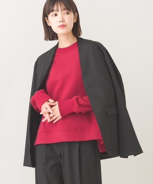 OMNES（オムネス）の「TRストレッチ ノーカラージャケット（ノーカラージャケット・レディース・ブラック/ベージュ/グレー・M/L）」の13枚目の写真