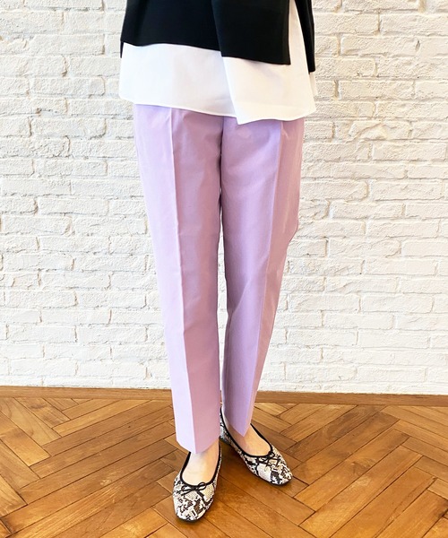 OPAQUE.CLIP(オペークドットクリップ)の「◆【Beautiful stretch】タックテーパードパンツ(その他パンツ・レディース・ホワイト系/ライトパープル/サンドベージュ/ブルー/グリーン/ブラック・36/38/42/40/34)」の6枚目の写真