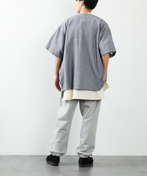 HINSON（ヒンソン）の「HINSON/ヒンソン ドットボタンシャツ ショートスリーブ/ノーカラー（シャツ/ブラウス・メンズ・ホワイト/オフホワイト/ホワイト系その他/ブラック/ブラック系その他・MEDIUM/LARGE）」の19枚目の写真