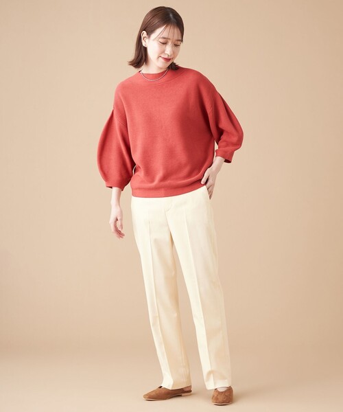 SHARE PARK（シェアパーク）の「【洗える】ガータードルマンニット（ニット/セーター・レディース・ライトグレー系/ネイビー系/レッド系・1）」の4枚目の写真