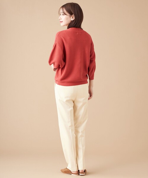 SHARE PARK（シェアパーク）の「【洗える】ガータードルマンニット（ニット/セーター・レディース・ライトグレー系/ネイビー系/レッド系・1）」の7枚目の写真