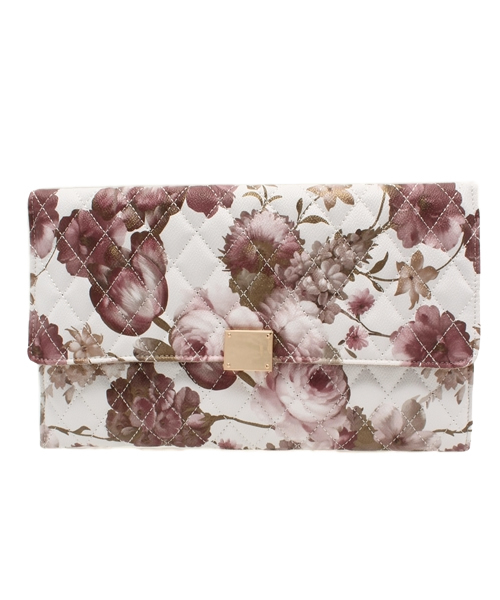 ROSE BUD(ローズバッド)の「(LL ACCESSORIES) B1460C QUILTED FLOWER CLUTCH BAG(クラッチバッグ・レディース・ホワイト/ブラック・ONE SIZE)」の14枚目の写真