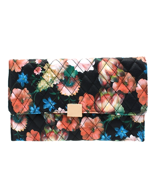 ROSE BUD(ローズバッド)の「(LL ACCESSORIES) B1460C QUILTED FLOWER CLUTCH BAG(クラッチバッグ・レディース・ホワイト/ブラック・ONE SIZE)」の13枚目の写真