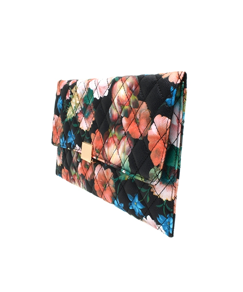 ROSE BUD(ローズバッド)の「(LL ACCESSORIES) B1460C QUILTED FLOWER CLUTCH BAG(クラッチバッグ・レディース・ホワイト/ブラック・ONE SIZE)」の10枚目の写真