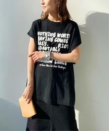 【なんば・仙台・WEB限定】モノトーンプリントフレンチスリーブTシャツ2◆