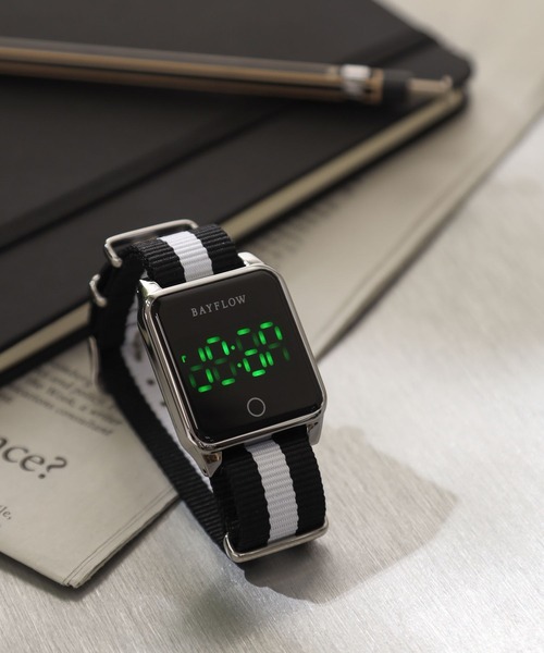 BAYFLOW（ベイフロー）の「タッチパネルLEDウォッチ（デジタル腕時計・レディース・ライトグレー/ブラック/ネイビー/カーキ/ブラウン/その他1/ライトベージュ・FREE）」の2枚目の写真