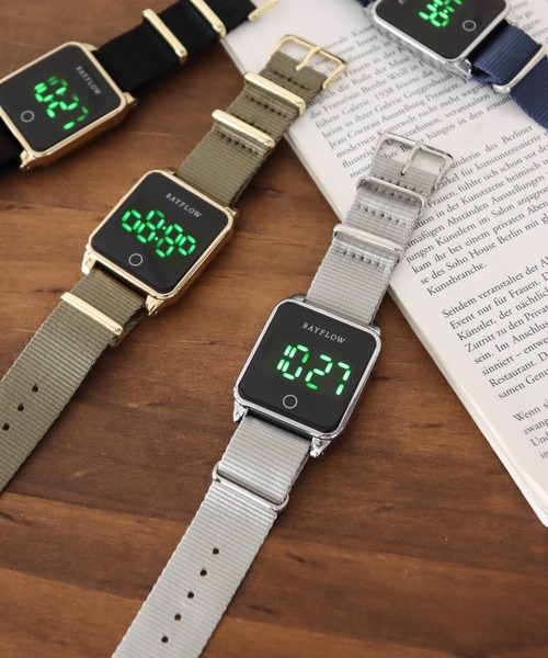 BAYFLOW（ベイフロー）の「タッチパネルLEDウォッチ（デジタル腕時計・レディース・ライトグレー/ブラック/ネイビー/カーキ/ブラウン/その他1/ライトベージュ・FREE）」の4枚目の写真