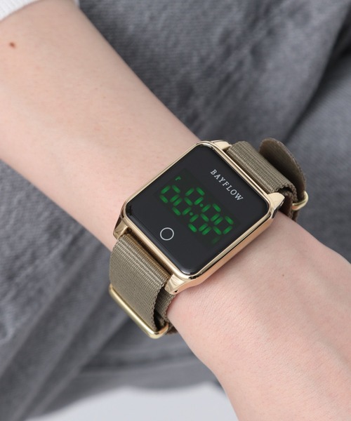 BAYFLOW（ベイフロー）の「タッチパネルLEDウォッチ（デジタル腕時計・レディース・ライトグレー/ブラック/ネイビー/カーキ/ブラウン/その他1/ライトベージュ・FREE）」の10枚目の写真