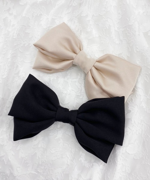 one after another NICE CLAUP（ワンアフターアナザーナイスクラップ）の「ビックリボンバレッタ（バレッタ/ヘアクリップ・レディース・ブラック/ライトベージュ・FREE）」の10枚目の写真