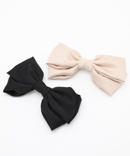 one after another NICE CLAUP（ワンアフターアナザーナイスクラップ）の「ビックリボンバレッタ（バレッタ/ヘアクリップ・レディース・ブラック/ライトベージュ・FREE）」の12枚目の写真