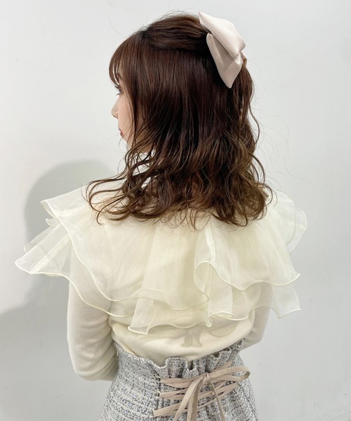 one after another NICE CLAUP（ワンアフターアナザーナイスクラップ）の「ビックリボンバレッタ（バレッタ/ヘアクリップ・レディース・ブラック/ライトベージュ・FREE）」の7枚目の写真