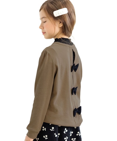 Bee des Bee（ビーデスビー）の「バックリボンカーディガン（カーディガン/ボレロ・キッズ・ブラック/ブラウン/杢グレー/ピンク/サックスブルー・110cm/100cm/120cm/130cm/140cm/150cm）」の4枚目の写真