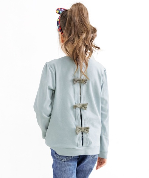 Bee des Bee（ビーデスビー）の「バックリボンカーディガン（カーディガン/ボレロ・キッズ・ブラック/ブラウン/杢グレー/ピンク/サックスブルー・110cm/100cm/120cm/130cm/140cm/150cm）」の5枚目の写真