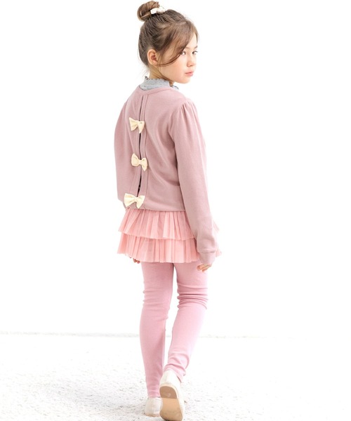 Bee des Bee（ビーデスビー）の「バックリボンカーディガン（カーディガン/ボレロ・キッズ・ブラック/ブラウン/杢グレー/ピンク/サックスブルー・110cm/100cm/120cm/130cm/140cm/150cm）」の13枚目の写真