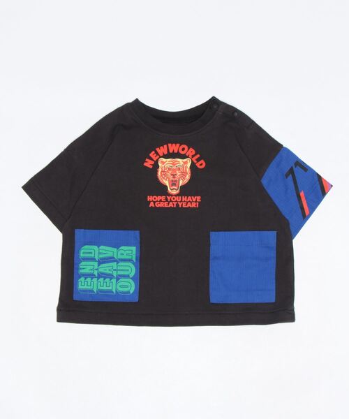 BIG FIELD（ビッグフィールド）の「リメイクスタイルTシャツ（90～150cm）（Tシャツ/カットソー・キッズ・ブラック/グレー・90/100/110/120/130/140/150）」の2枚目の写真