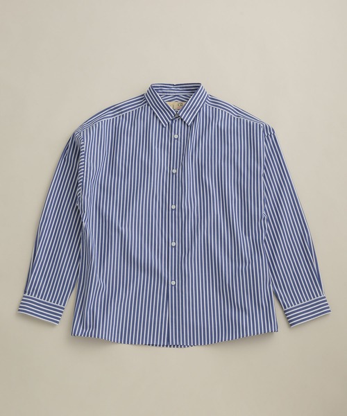 NANO universe（ナノユニバース）の「LB.03/コットンワイドレギュラーカラーシャツ（シャツ/ブラウス・メンズ・ネイビー/ホワイト/その他1・M/L/S）」の3枚目の写真