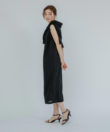 ノースリーブコクーンロングワンピース