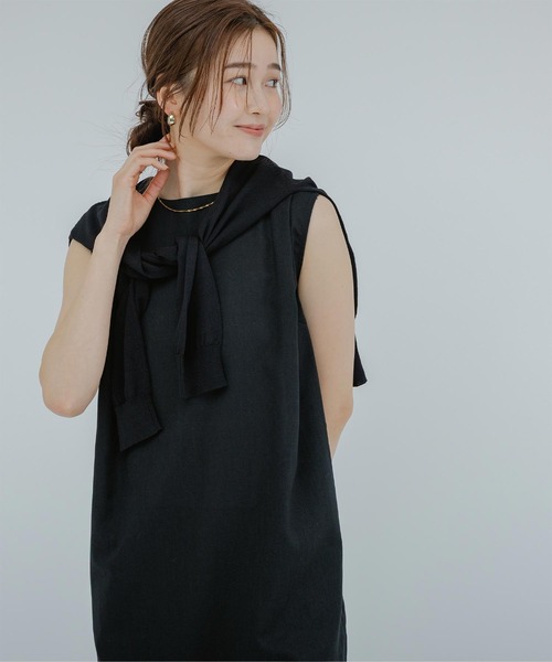 UR'S（ユアーズ）の「ノースリーブコクーンロングワンピース（ワンピース・レディース・ベージュ/ブルー/レッド/ブラック/オレンジ系その他/ターコイズブルー/ナチュラル・S/M/L）」の15枚目の写真