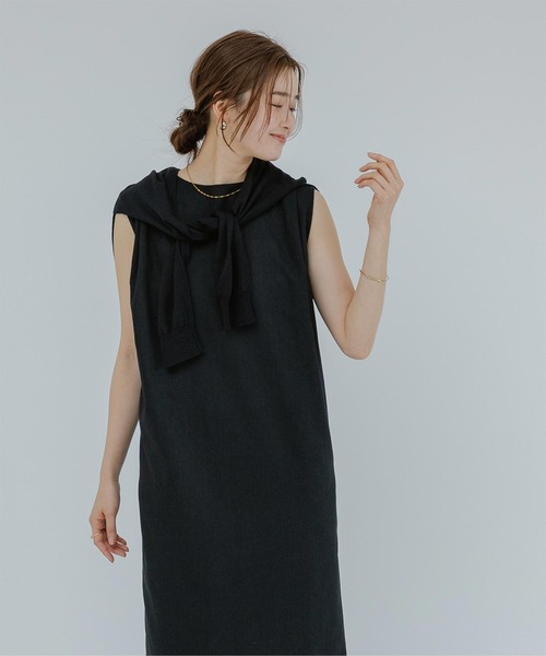 UR'S（ユアーズ）の「ノースリーブコクーンロングワンピース（ワンピース・レディース・ベージュ/ブルー/レッド/ブラック/オレンジ系その他/ターコイズブルー/ナチュラル・S/M/L）」の19枚目の写真