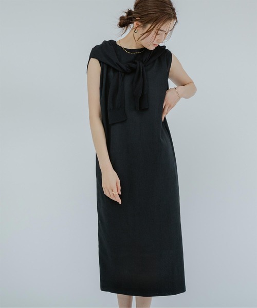 UR'S（ユアーズ）の「ノースリーブコクーンロングワンピース（ワンピース・レディース・ベージュ/ブルー/レッド/ブラック/オレンジ系その他/ターコイズブルー/ナチュラル・S/M/L）」の21枚目の写真