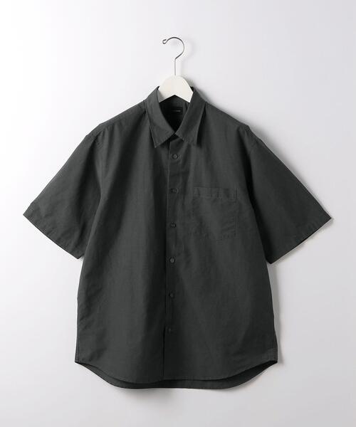 LAD MUSICIAN ペルシャ ショートスリーブシャツ グリーン UNITED ARROWS green label relaxing シアー バンドカラー