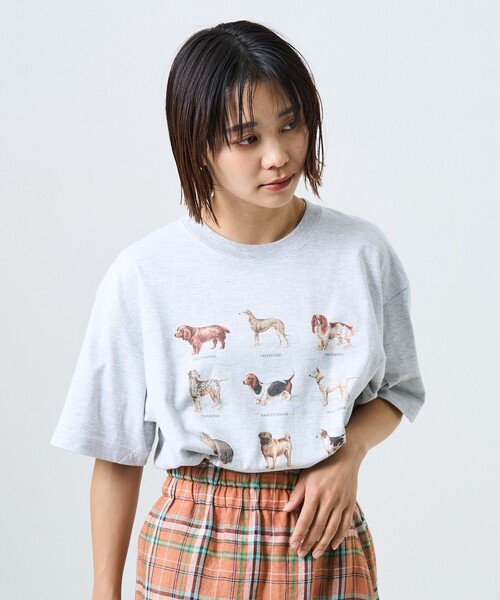 FREAK'S STORE(フリークスストア)の「9DOGs アート半袖Tシャツ(Tシャツ/カットソー・レディース・ホワイト/オフホワイト/ライトグレー/グレー・フリ-)」の21枚目の写真