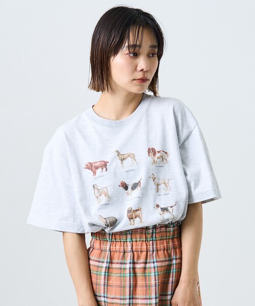 FREAK'S STORE(フリークスストア)の「9DOGs アート半袖Tシャツ(Tシャツ/カットソー・レディース・ホワイト/オフホワイト/ライトグレー/グレー・フリ-)」の8枚目の写真