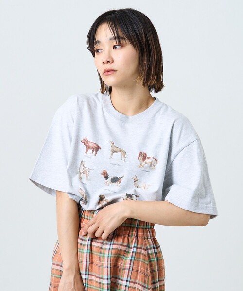 FREAK'S STORE(フリークスストア)の「9DOGs アート半袖Tシャツ(Tシャツ/カットソー・レディース・ホワイト/オフホワイト/ライトグレー/グレー・フリ-)」の13枚目の写真