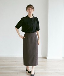 INED CLARO（イネドクラロ）の「【洗えるセットアップ】ファンクショナルトロピカルスカート（スーツスカート）」