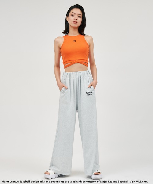 BACK TO THE FIELD(バック トゥー ザ フィールド)の「【MLB】フロントクロスタンク×リラックスワイドパンツセットアップ(ワンピース・レディース・ブラック/オレンジ系/ホワイト系・FREE)」の16枚目の写真