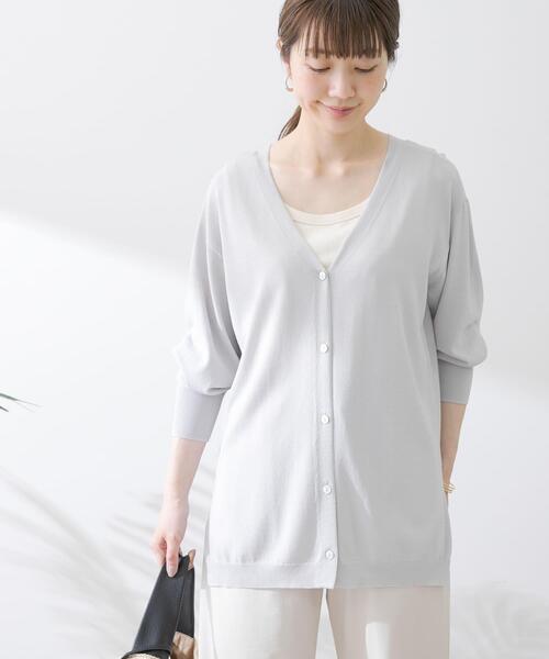 URBAN RESEARCH Sonny Label（アーバンリサーチサニーレーベル）の「『接触冷感』ミディ丈カーディガン（カーディガン/ボレロ・レディース・ライトグレー/ブラック/グリーン/ブルー系その他・FREE）」の20枚目の写真