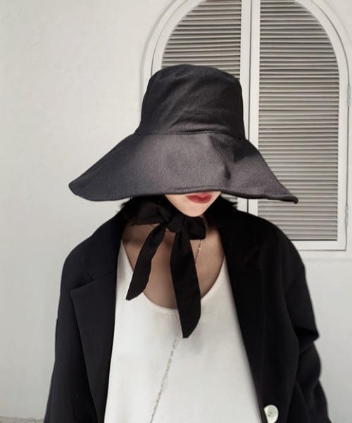 MANGROVE（マングローブ）の「リボンストラップバケットハット（ハット・レディース・ベージュ/アイボリー/ブラック・FREE）」の2枚目の写真