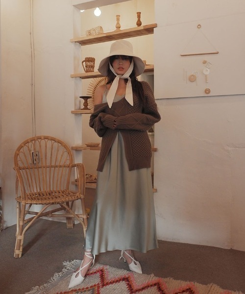 MANGROVE（マングローブ）の「リボンストラップバケットハット（ハット・レディース・ベージュ/アイボリー/ブラック・FREE）」の9枚目の写真