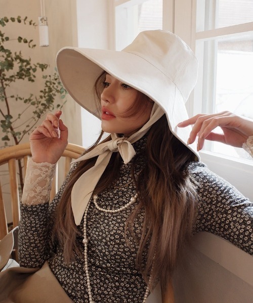 MANGROVE（マングローブ）の「リボンストラップバケットハット（ハット・レディース・ベージュ/アイボリー/ブラック・FREE）」の11枚目の写真