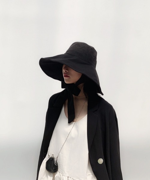 MANGROVE（マングローブ）の「リボンストラップバケットハット（ハット・レディース・ベージュ/アイボリー/ブラック・FREE）」の15枚目の写真