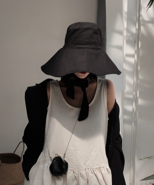 MANGROVE（マングローブ）の「リボンストラップバケットハット（ハット・レディース・ベージュ/アイボリー/ブラック・FREE）」の18枚目の写真