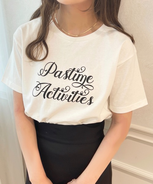 apres jour(アプレジュール)の「アソートロゴプリントTシャツ【ZOZOTOWN限定アイテム】(Tシャツ/カットソー・レディース・イエロー/ホワイト系その他/ピンク/オフホワイト・フリー/X-LARGE)」の2枚目の写真